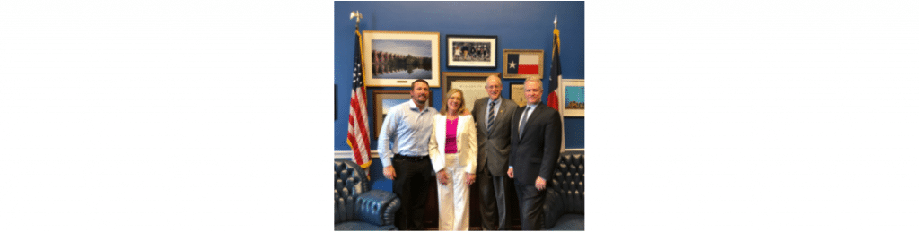 Medal of Honor Recipient Dakota Meyer, EPI President Tracey B, Kirsch, Representative Mike Conaway, and EPI Board Member Chris Weidenhammer.