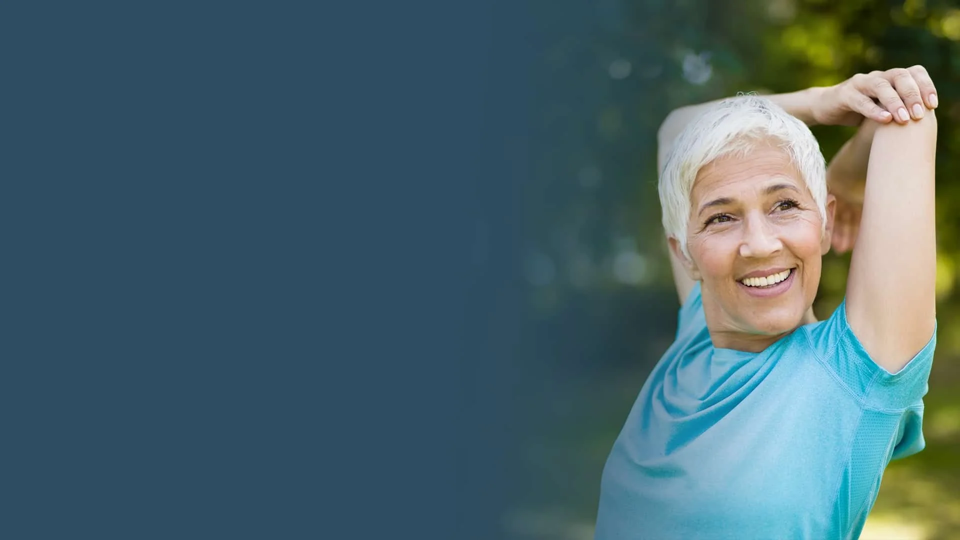 Older woman stretching